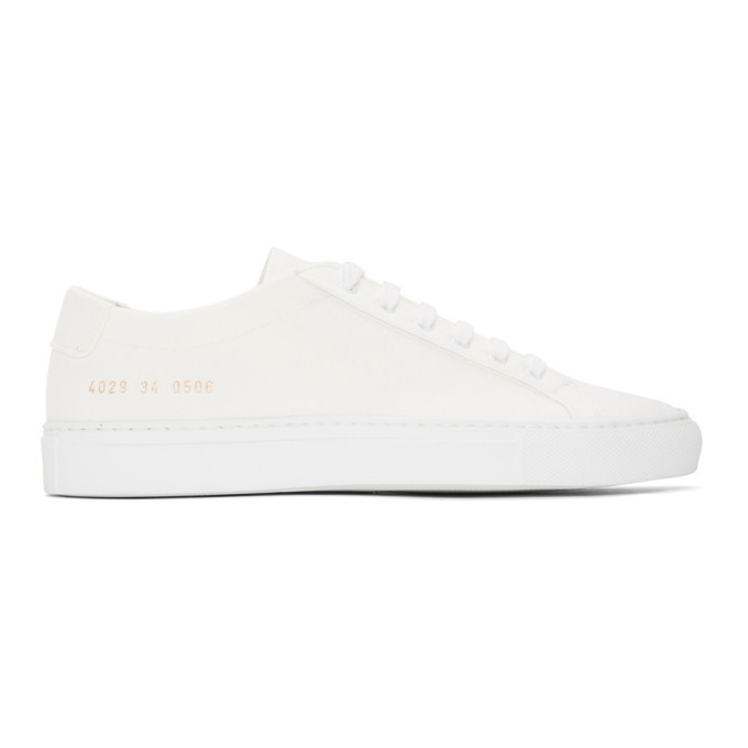 Photo: Woman by Common Projects White Canvas Achilles Low Sneakers