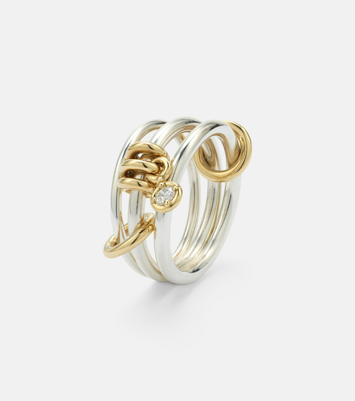 Spinelli Kilcollin Piera 925 sterling silver and 18kt gold ring with diamond