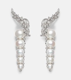 Yeprem Pearlescent 18kt white gold earrings with diamonds and pearls
