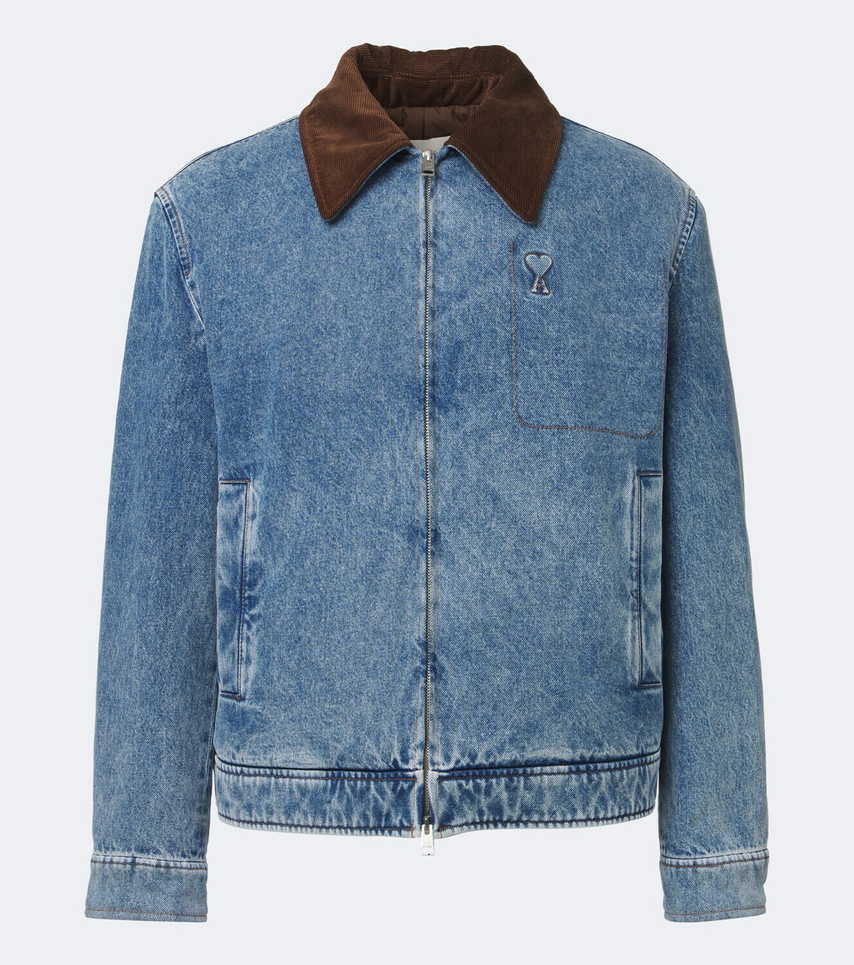 Ami Paris Ami de Coeur corduroy-trimmed denim jacket