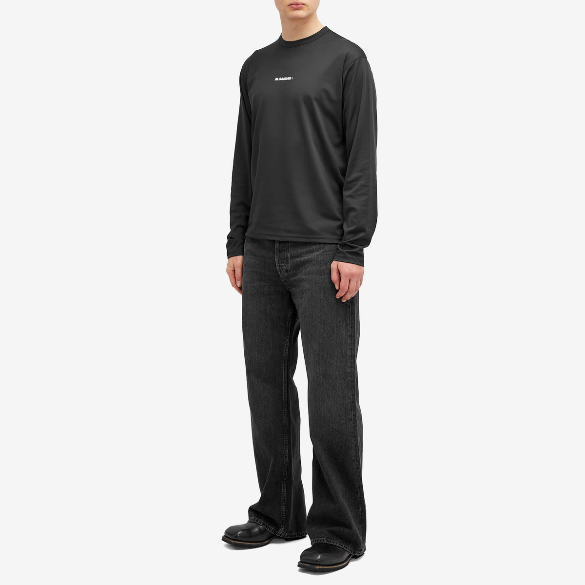 Jil Sander Men's Plus Long Sleeve Active T-Shirt in Black