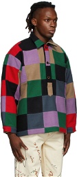 Bode Multicolor Square Patch Quilt Pullover Jacket