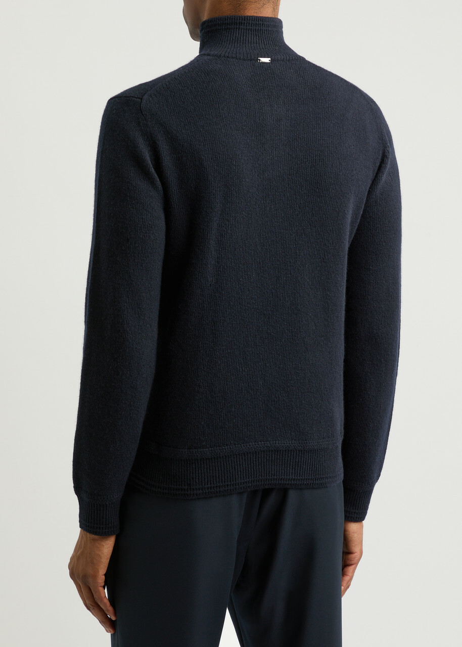 Herno Half-zip Wool Jumper Navy