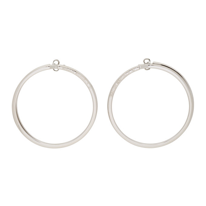 Photo: MM6 Maison Margiela Silver Large Hoop Earrings