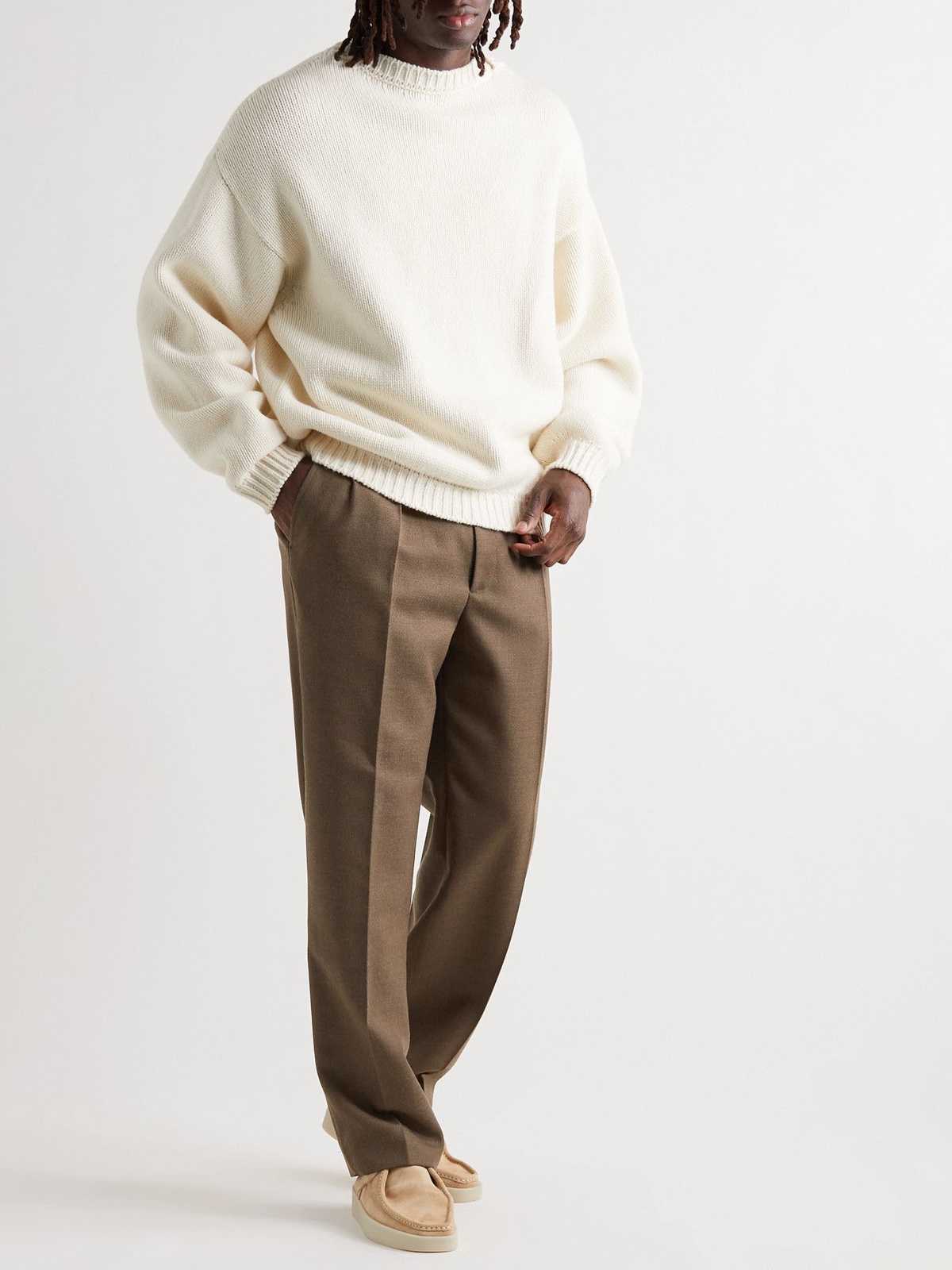 FEAR OF GOD - Calvary Tapered Pleated Wool-Twill Trousers - Brown