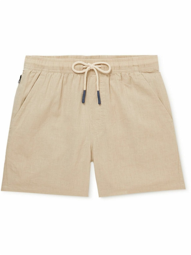 Photo: OAS - Straight-Leg Linen and Cotton-Blend Drawstring Shorts - Neutrals