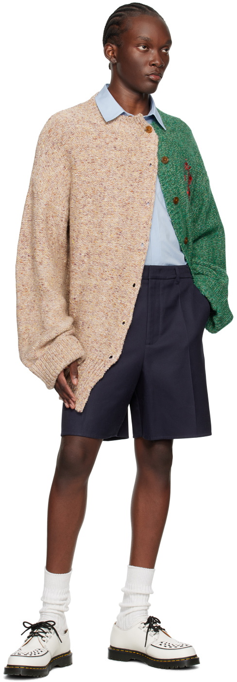 Vivienne Westwood Beige & Green Half & Half Cardigan Vivienne Westwood