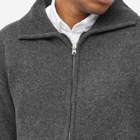 FrizmWORKS Men's Wool Collar Zip Up Knit Cardigan in Charcoal