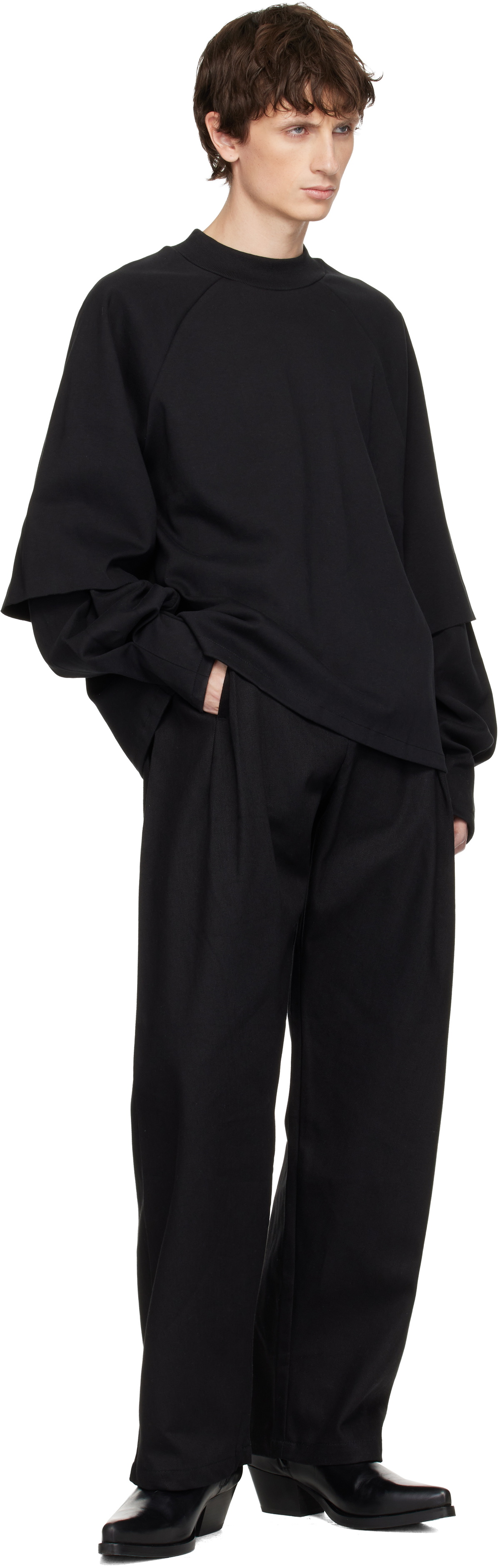 Seventh Black Raglan Layered Longsleeve T-shirt