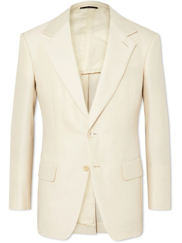 Photo: TOM FORD - Spencer Wool and Silk-Blend Suit Jacket - Neutrals