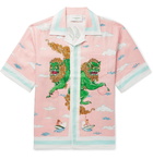 Casablanca - Camp-Collar Printed Silk-Twill Shirt - Pink