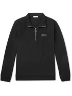 VALENTINO - Logo-Appliquéd Jersey Half-Zip Sweatshirt - Black