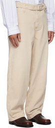WOOYOUNGMI Beige Belted Jeans