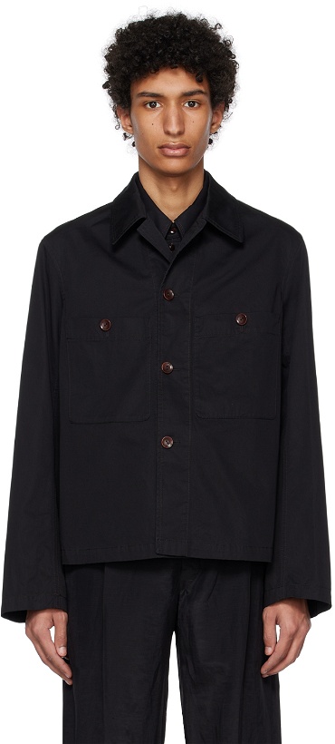 Photo: LEMAIRE Black Convertible Collar Jacket