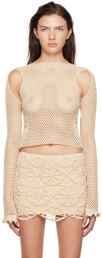 Photo: nastyamasha SSENSE Exclusive Beige Crocheted Sweater