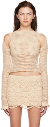 nastyamasha SSENSE Exclusive Beige Crocheted Sweater