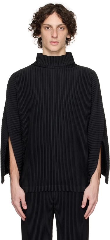 Photo: HOMME PLISSÉ ISSEY MIYAKE Black Kinetic Sculpture Turtleneck