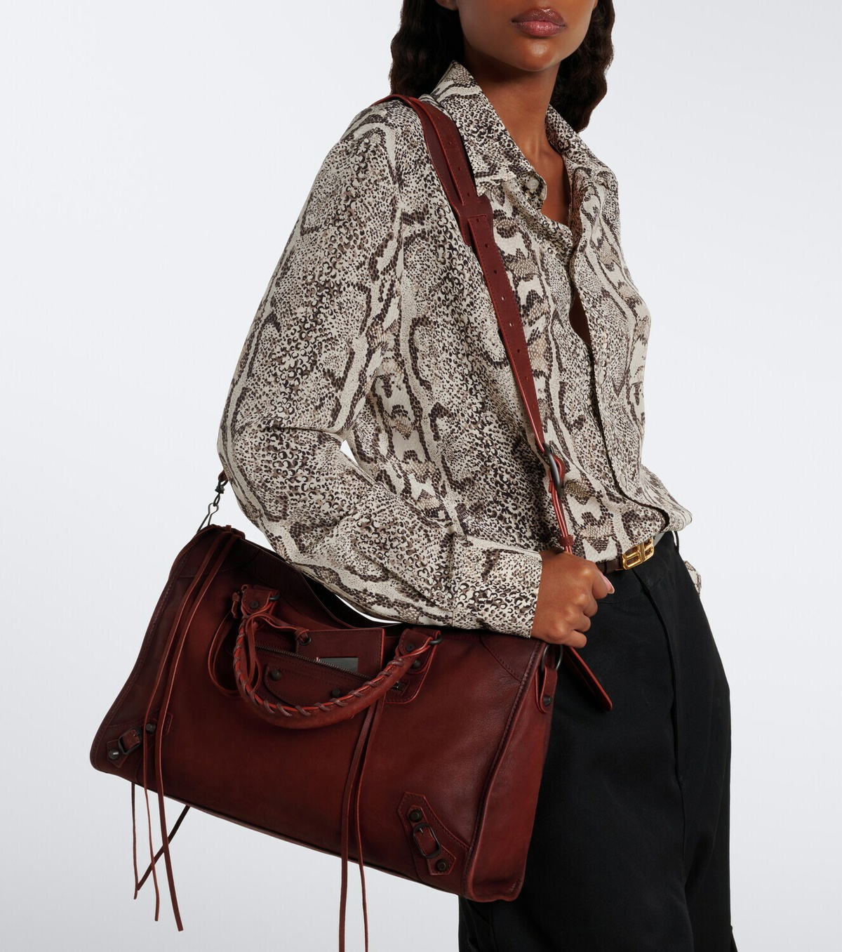 Balenciaga Le City Medium leather top-handle bag