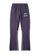 Gallery Dept. - Flared Panelled Logo-Print Cotton-Jersey Sweatpants - Blue