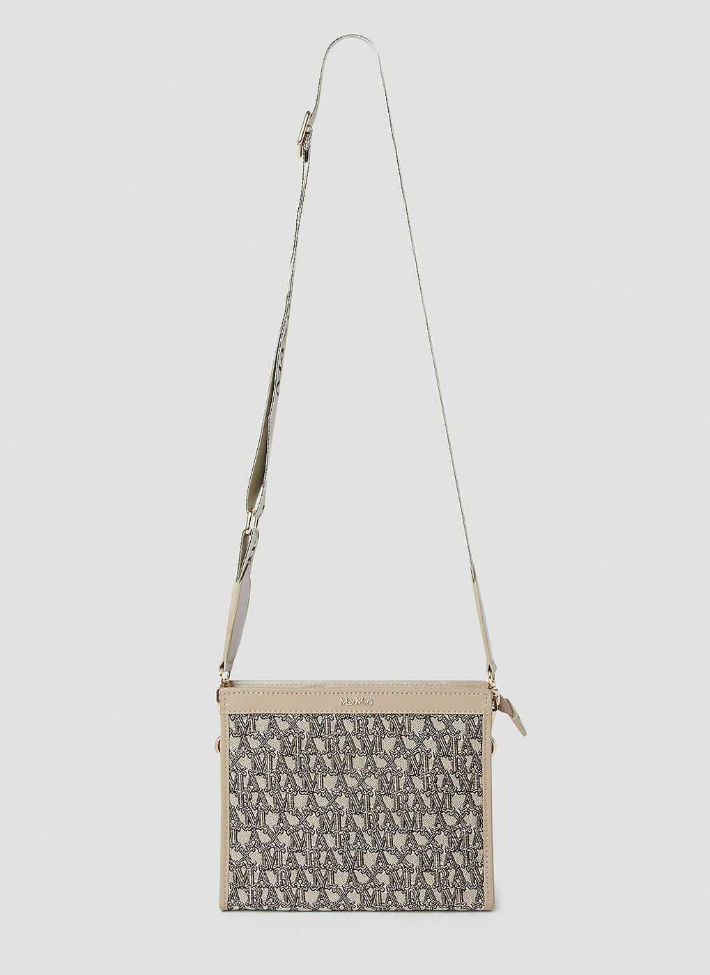 Max Mara - Jacquard Logo Shoulder Bag in Beige