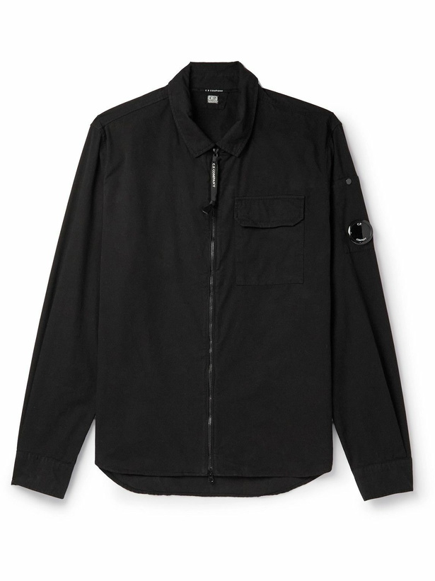 Photo: C.P. Company - Logo-Appliquéd Cotton-Gabardine Jacket - Black