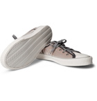 Lanvin - Cap-Toe Canvas-Trimmed Velvet Sneakers - Gray