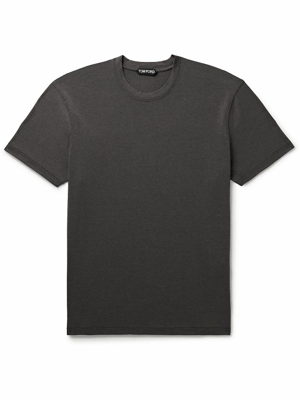 Photo: TOM FORD - Slim-Fit Lyocell and Cotton-Blend Jersey T-Shirt - Brown