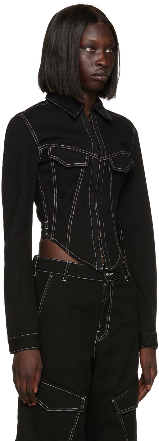 Dion Lee Black Corset Denim Jacket Dion Lee