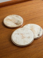 Brunello Cucinelli - Set of Six Horn and Silver-Tone Coasters