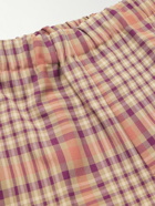 Piacenza Cashmere - Checked Cotton Bermuda Shorts - Orange