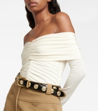 Khaite - Panza off-shoulder crêpe jersey bodysuit