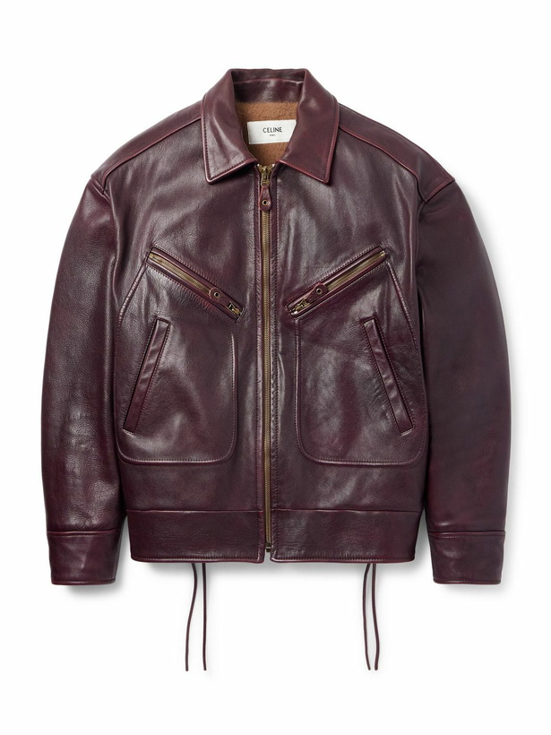 Photo: CELINE - Padded Leather Jacket - Burgundy