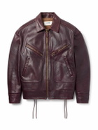 CELINE - Padded Leather Jacket - Burgundy
