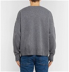 AMI - Oversized Mélange Merino Wool and Cashmere-Blend Sweater - Gray