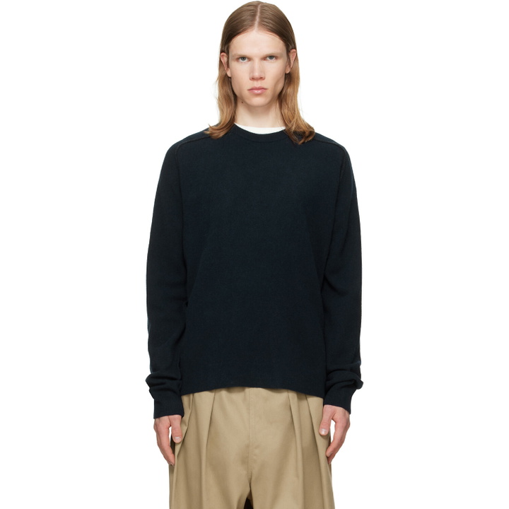 Photo: Maison Margiela Navy Virgin Wool Crewneck Sweater