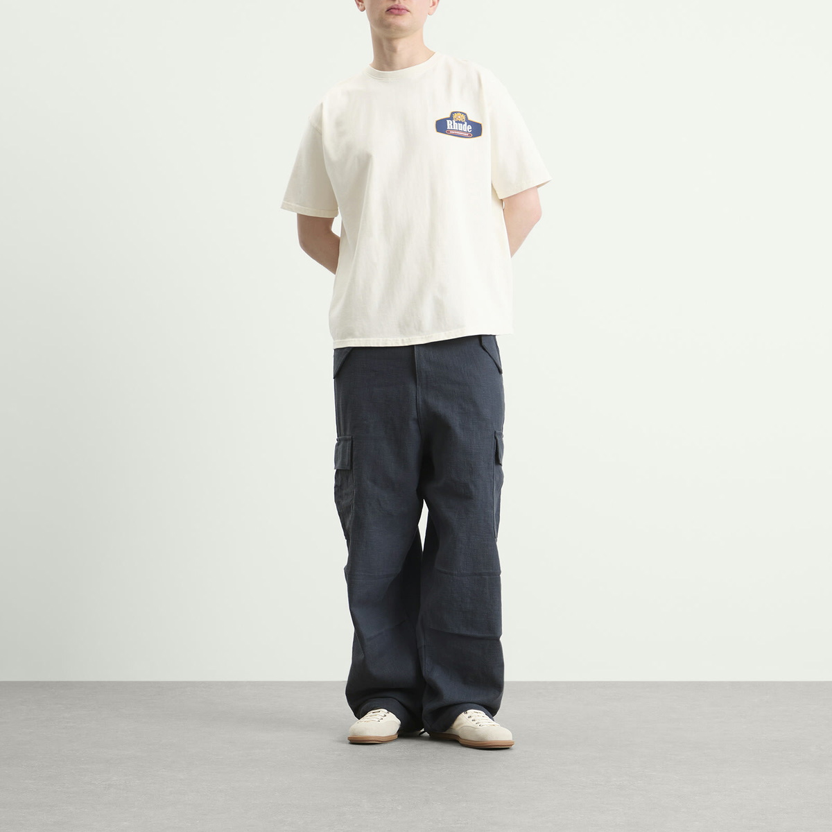 Rhude Men's Linen Parachute Pant in Navy