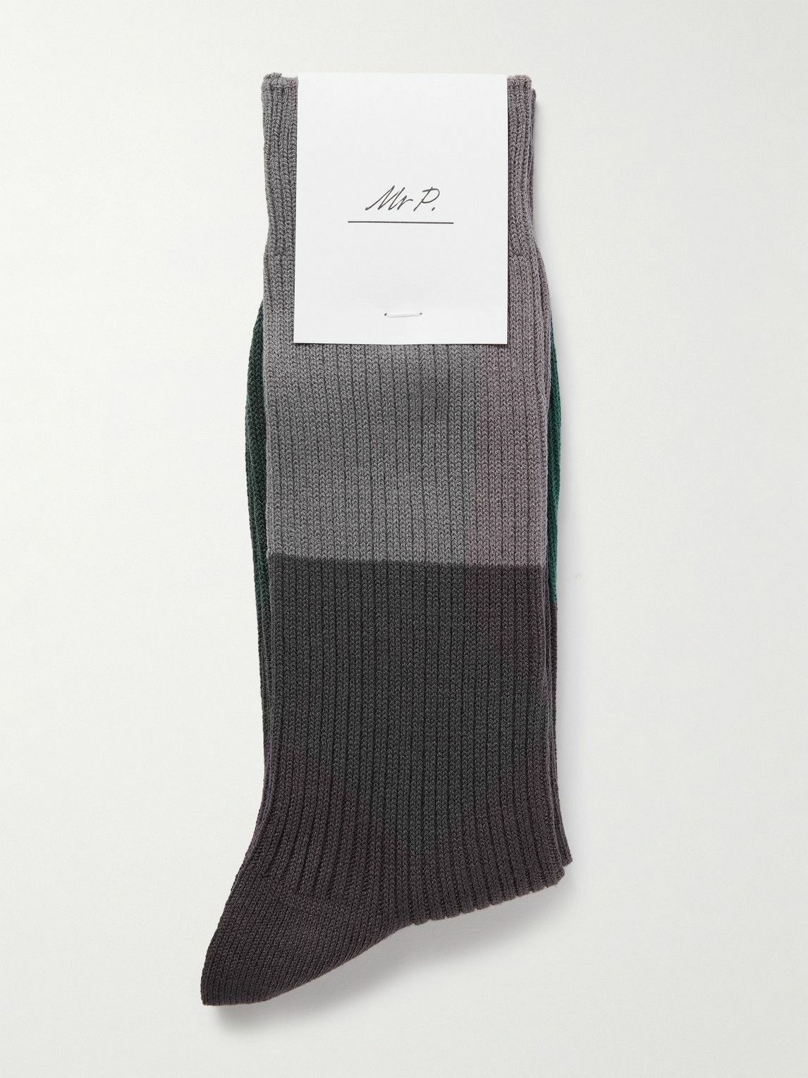 Mr P. - Colour-Block Ribbed-Knit Socks Mr P.