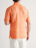 120% - Linen-Gauze Shirt - Orange