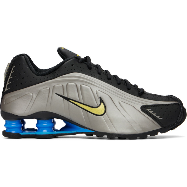 Photo: Nike Gray & Black Shox R4 Sneakers
