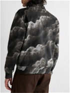 Saturdays NYC - Mott Cloudscape Printed Cotton-Jersey Half-Zip Sweatshirt - Black