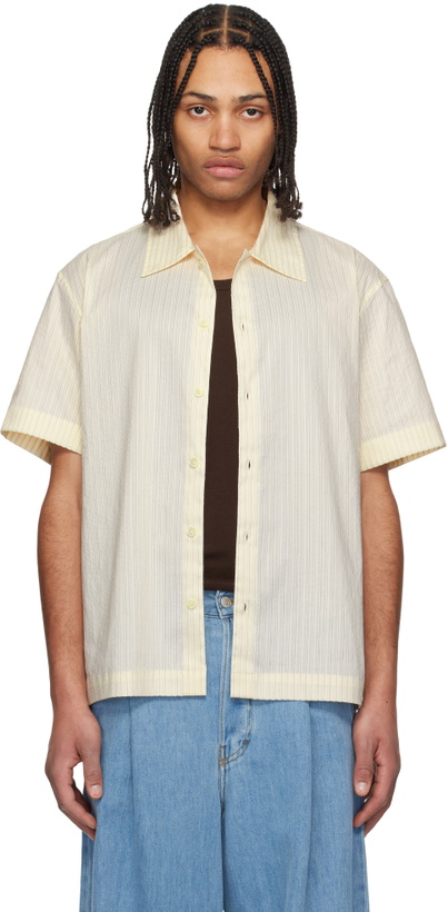 Photo: Dunst Off-White Collared Striped Shirt