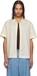 Dunst Off-White Collared Striped Shirt