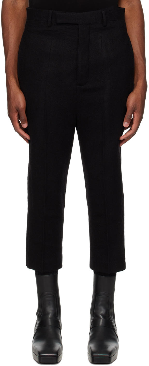 Rick Owens Black Cropped Bela Trousers Rick Owens