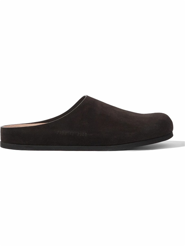Photo: Common Projects - Logo-Debossed Suede Clogs - Brown