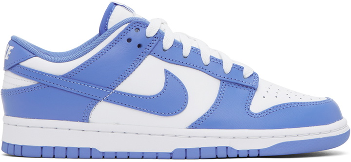 Photo: Nike Blue & White Dunk Low Retro Sneakers