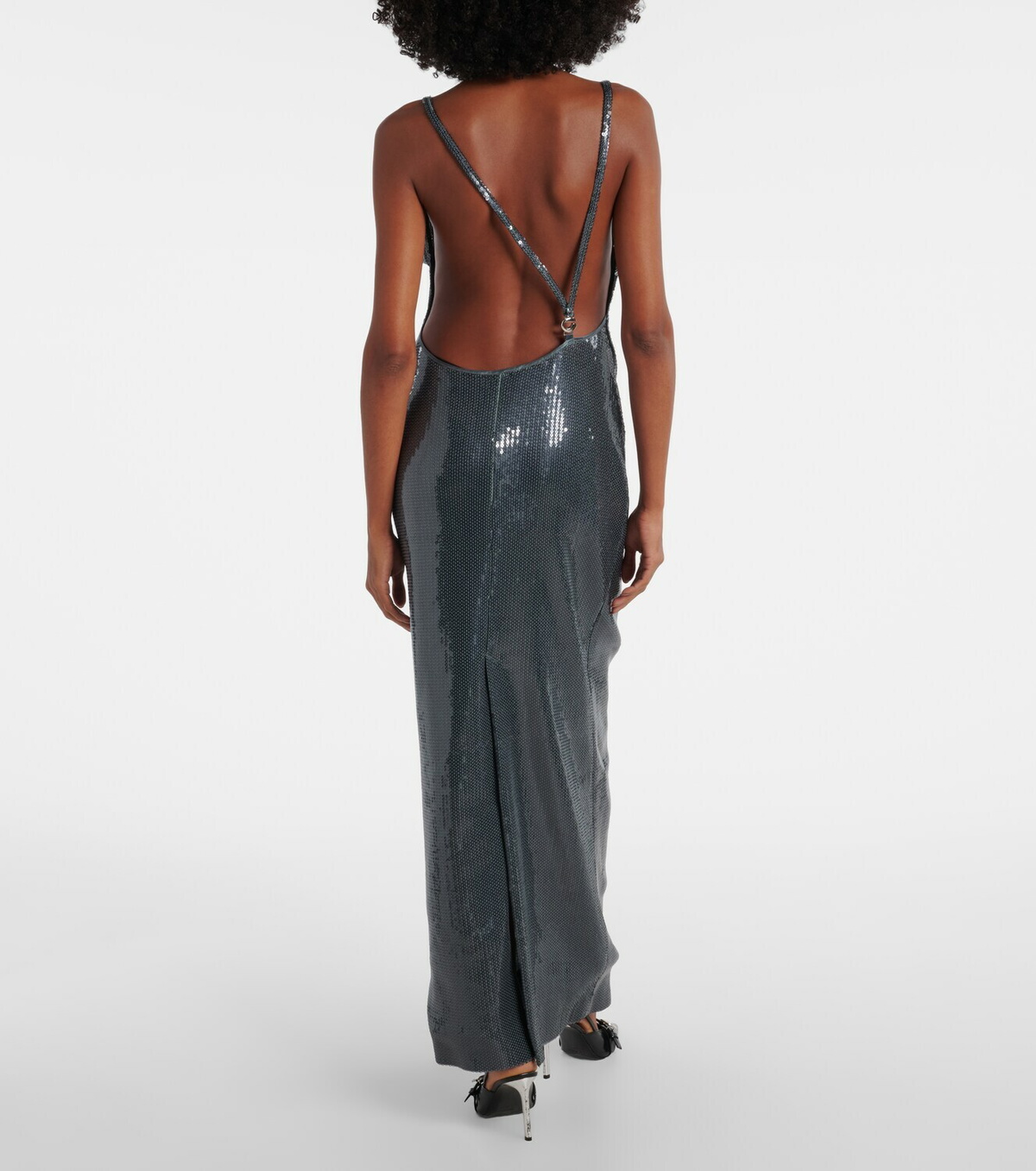 Coperni Sequined draped gown