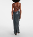 Coperni Sequined draped gown