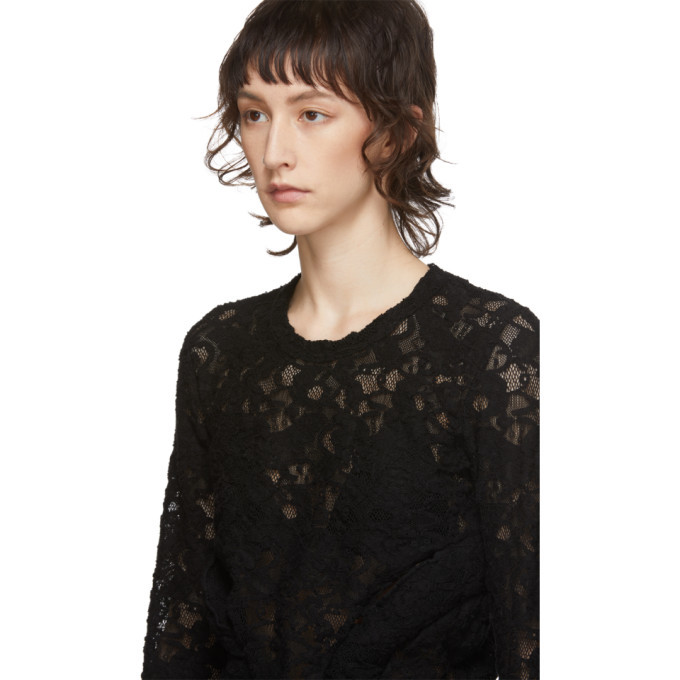 Comme des Garcons Black Padded Lace Blouse Comme des Garcons