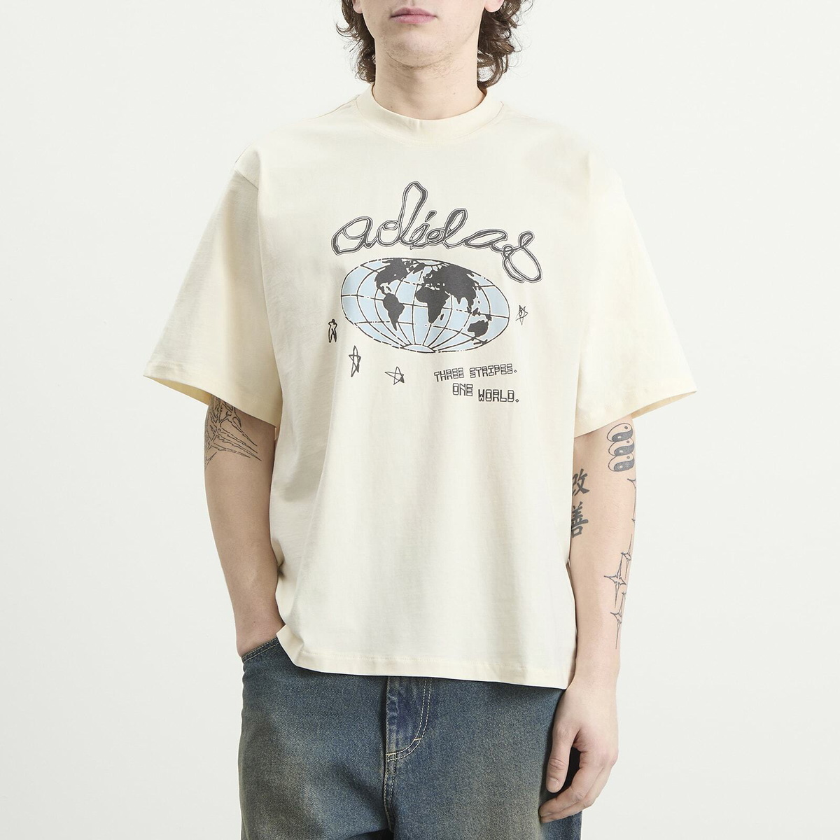 Adidas Men's Illust Gfx T-Shirt in Cream White