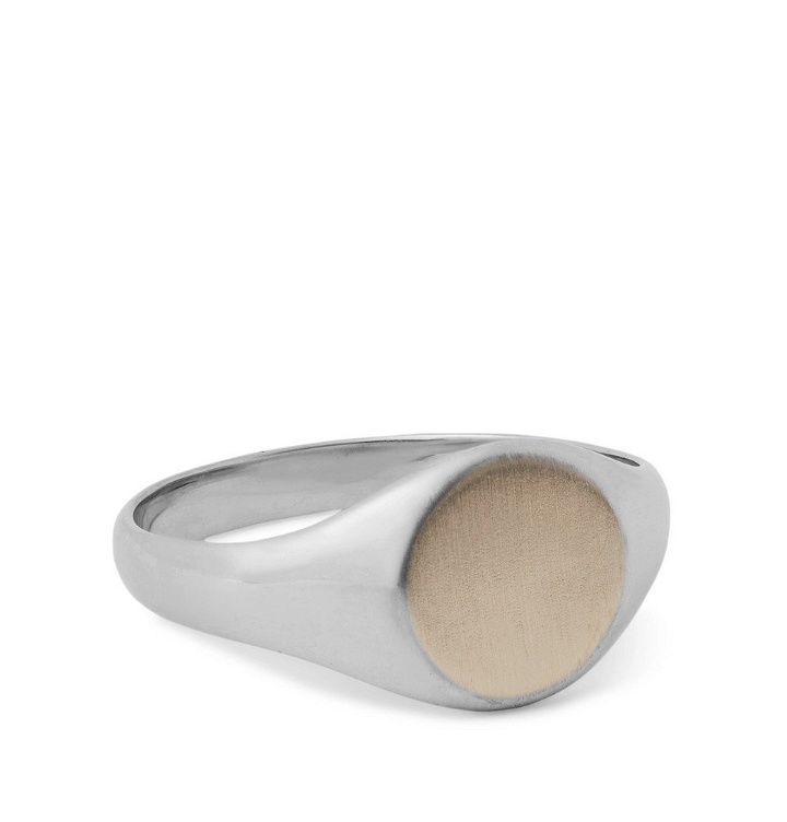 Photo: Miansai - Sterling Silver and 14-Karat Gold Signet Ring - Silver